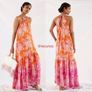 EUC Anthropologie Flounced Maxi Dress